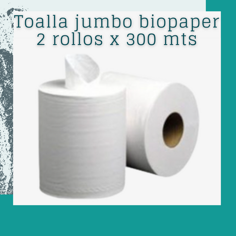 Toalla jumbo 2 rollos x 300 mts