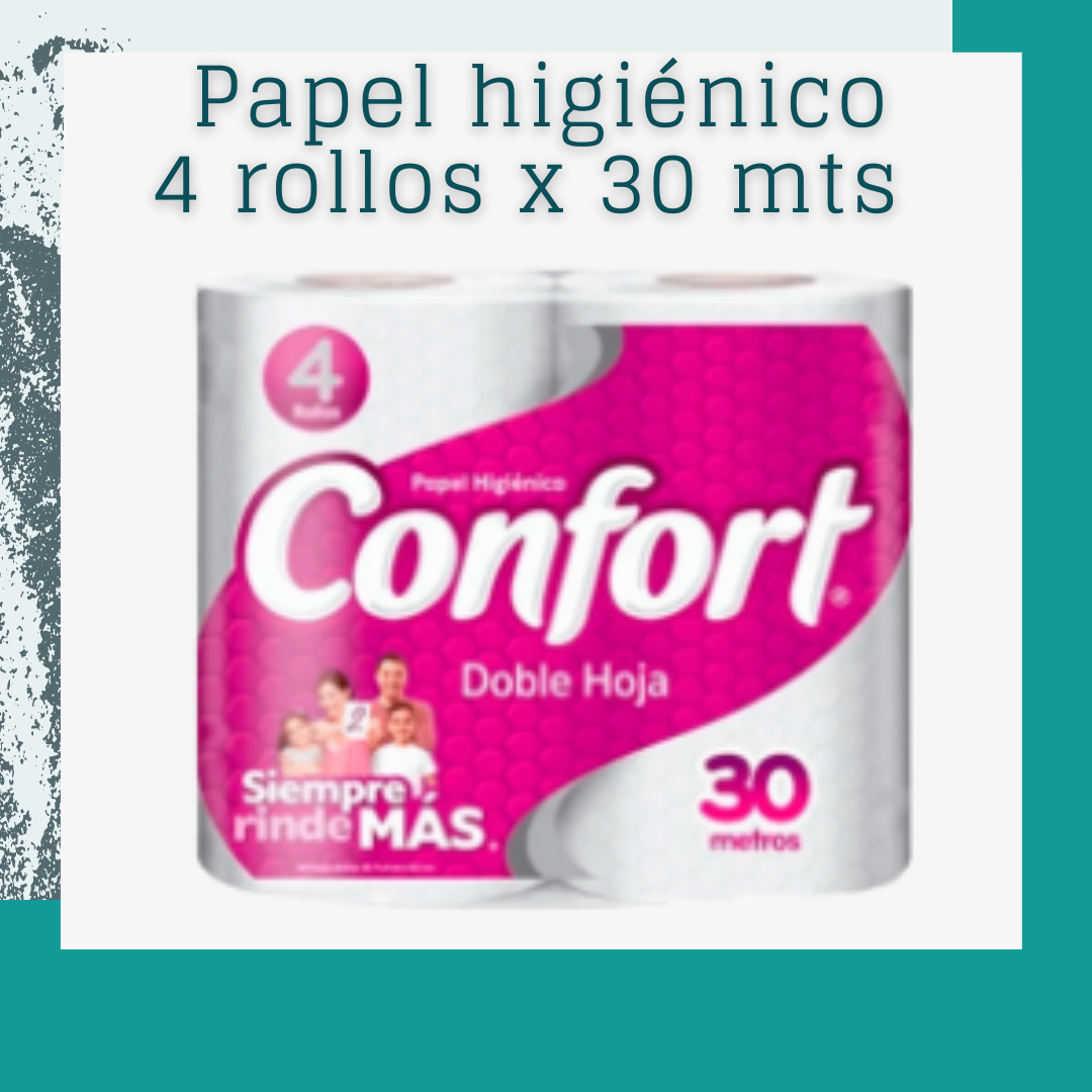 Papel higiénico confort 4 rollos de 30 mts