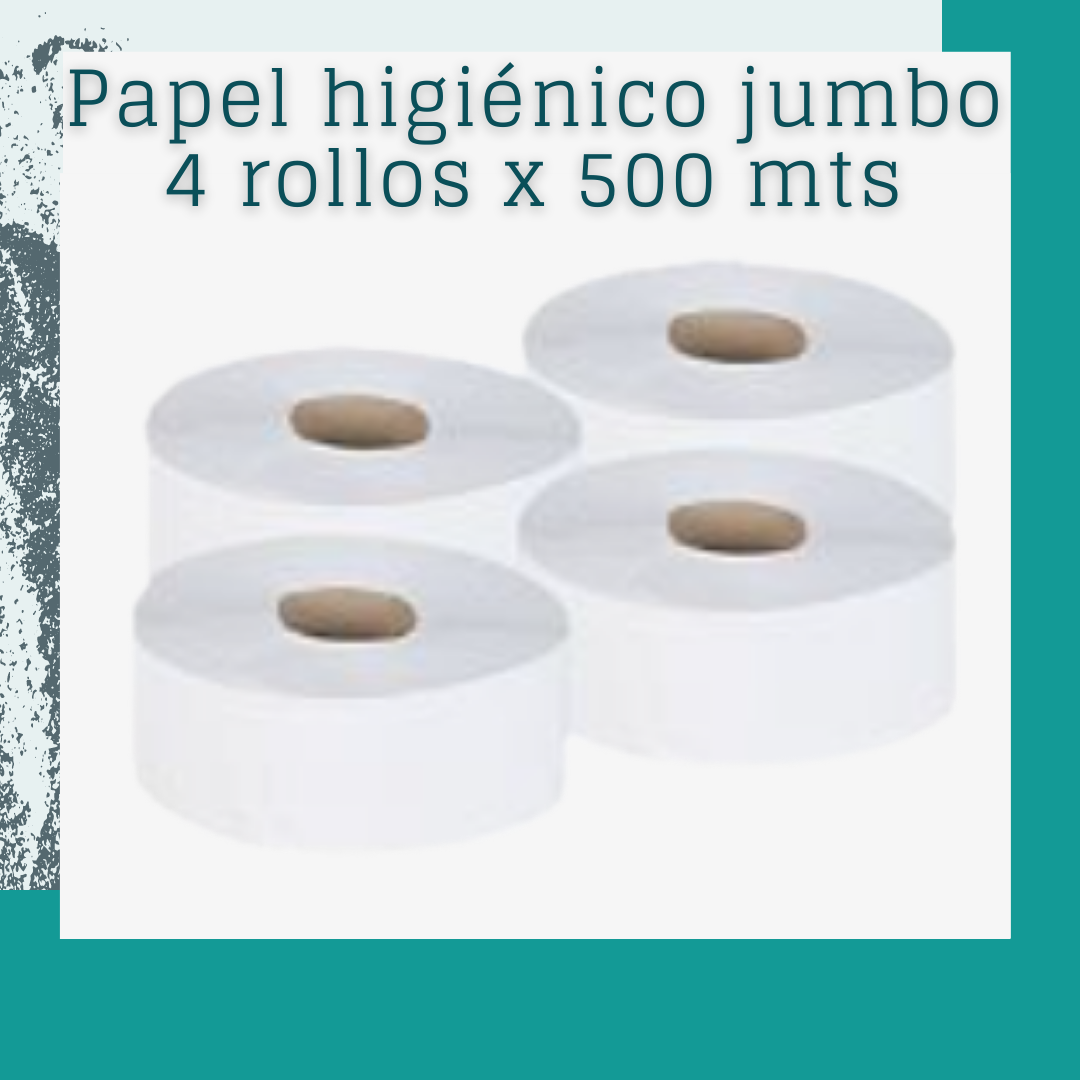 Papel higiénico jumbo 4 rollos de 500 mts