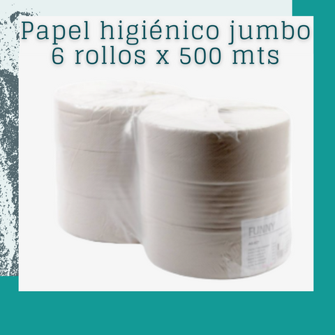 Papel higiénico jumbo 6 rollos de 500 mts