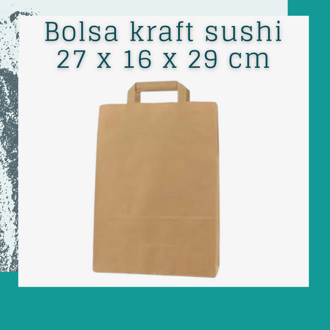 Bolsa kraft delivery sushi 27x15x31 (50 und)