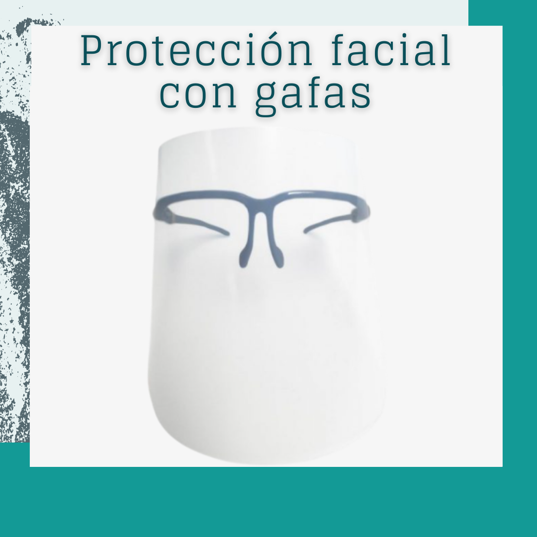 Protección facial con gafas