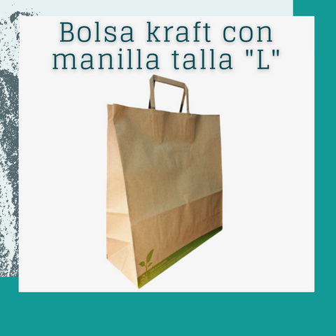 Bolsa kraft manilla talla L (50 und)