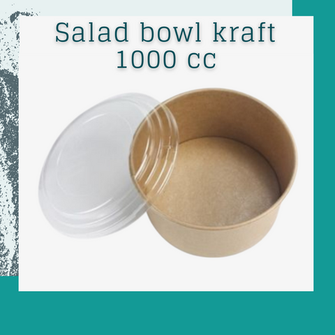 Salad bowl kraft 1000cc (50 und)