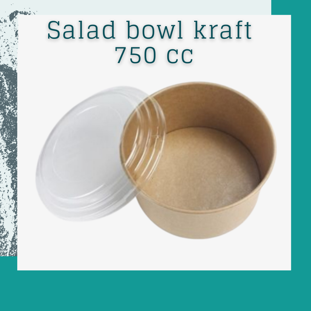 Salad bowl kraft 750cc (50 und)