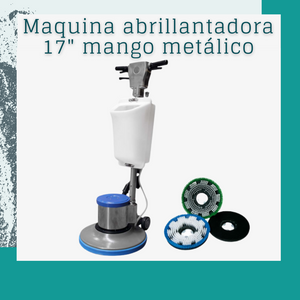 Maquina abrillantadora con mango metálico de 17"