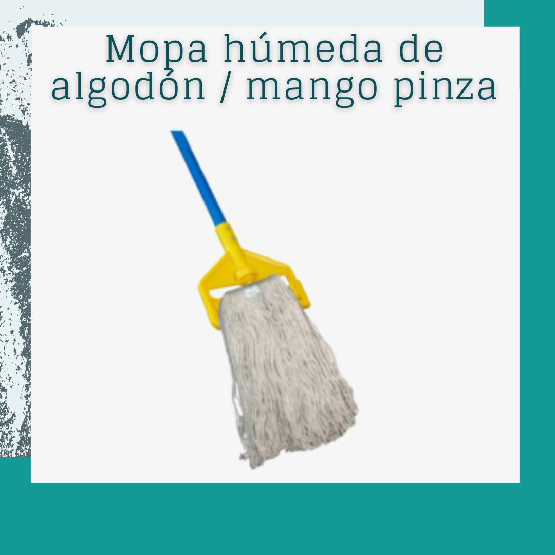 Mopa húmeda de algodón 16 oz con mango pinza