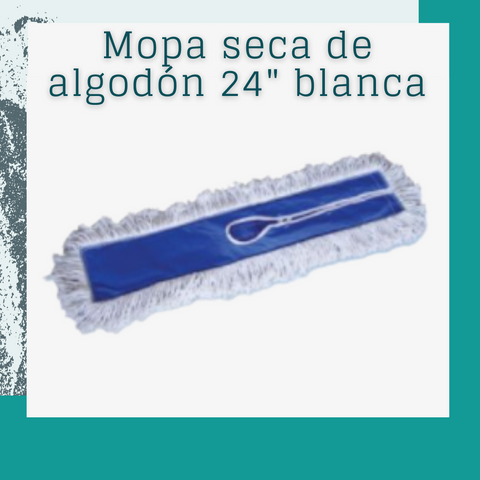 Mopa seca de algodón 24" blanca