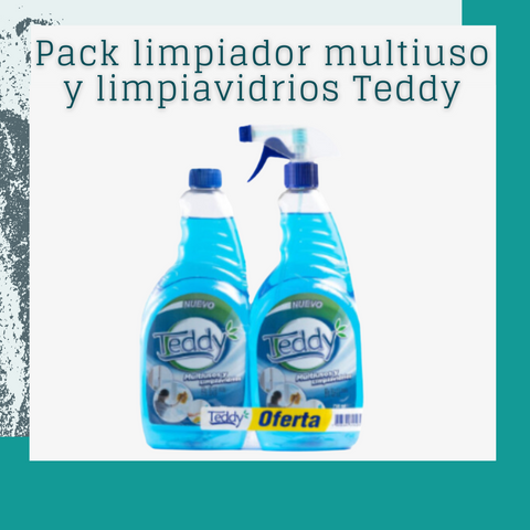 Pack limpiador multiuso y limpiavidrios con gatillo (750 ml c/u)